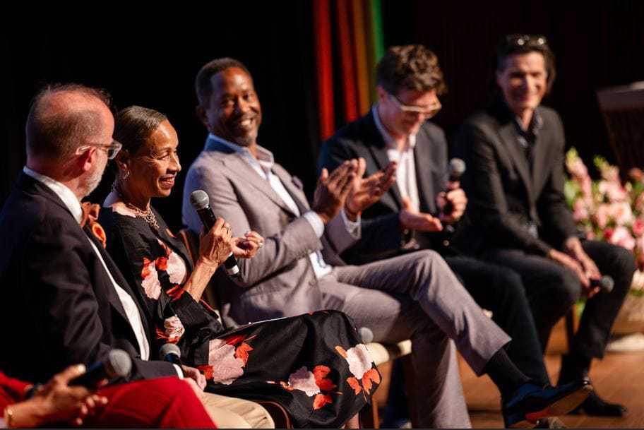 The lively panel discussion on stage at NMAAHC.