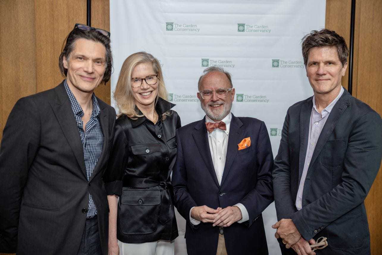 Filmmaker David Udris, Executive Producer Kate Cordsen, Garden Conservancy President and CEO James Brayton Hall, and filmmaker Michael Udris.